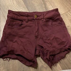Maroon American eagle super stretch shorts